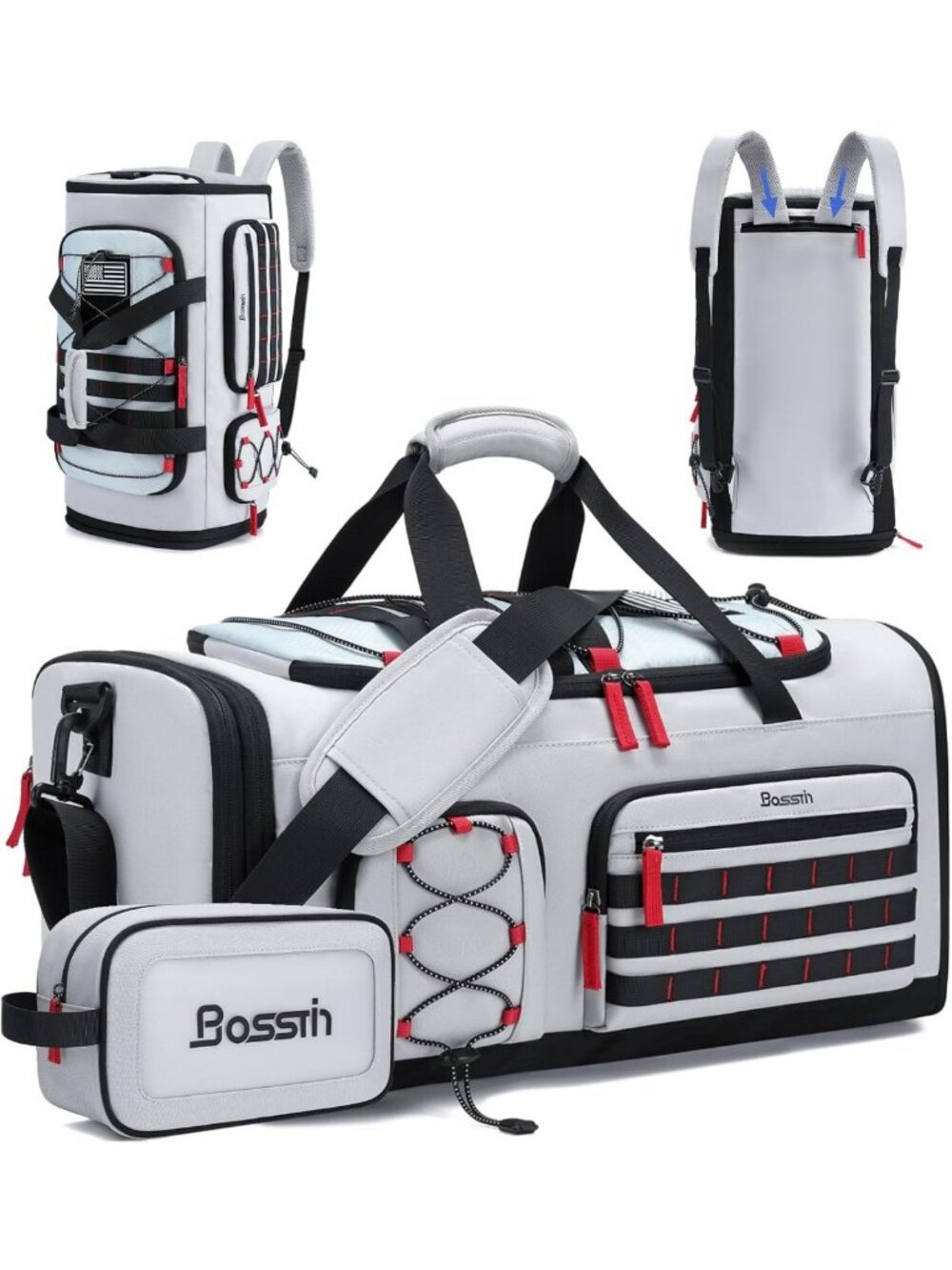 Expandable 45L-50L Sports Duffle Gym Bag for Men & Women - Versatile Travel Tote